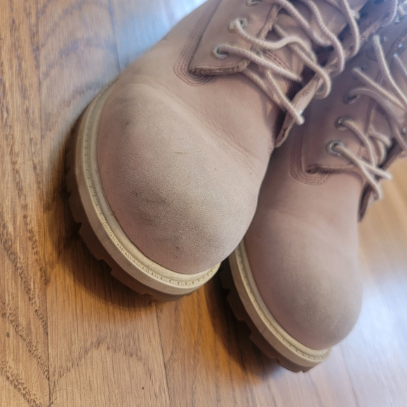 Timberland Premium Waterproof Classic Light Pink Junior Combat Hiking Boots - Picture 10 of 10